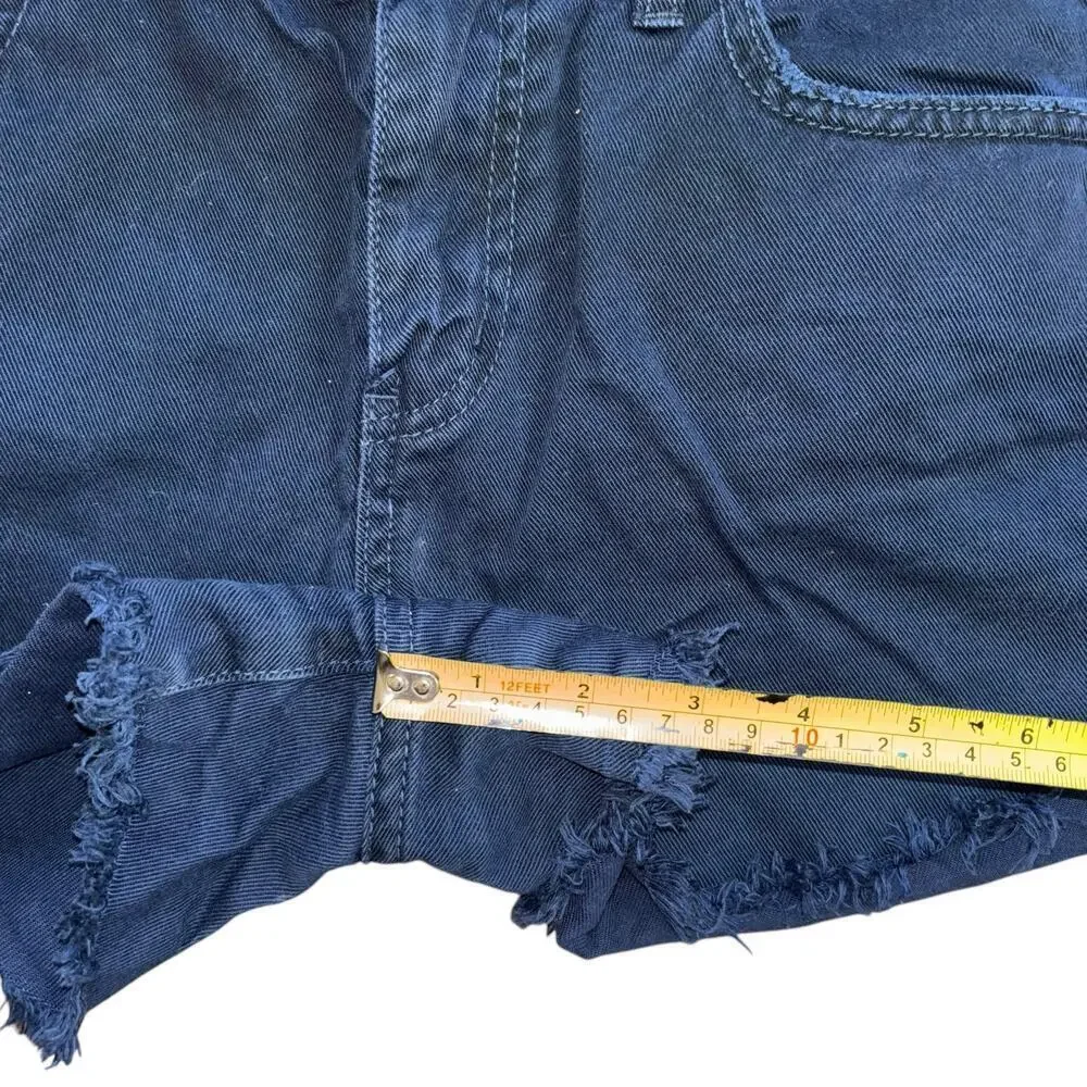 Free people Navy Frayed Distressed Shorts Women's 29 Summer Casual Hippie Boho